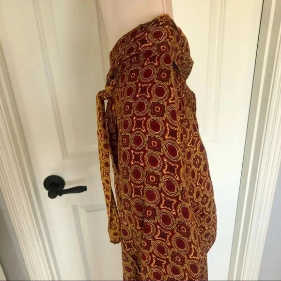 PASSPORT vintage boho brown wide leg trousers S/M - Picture 4 of 13